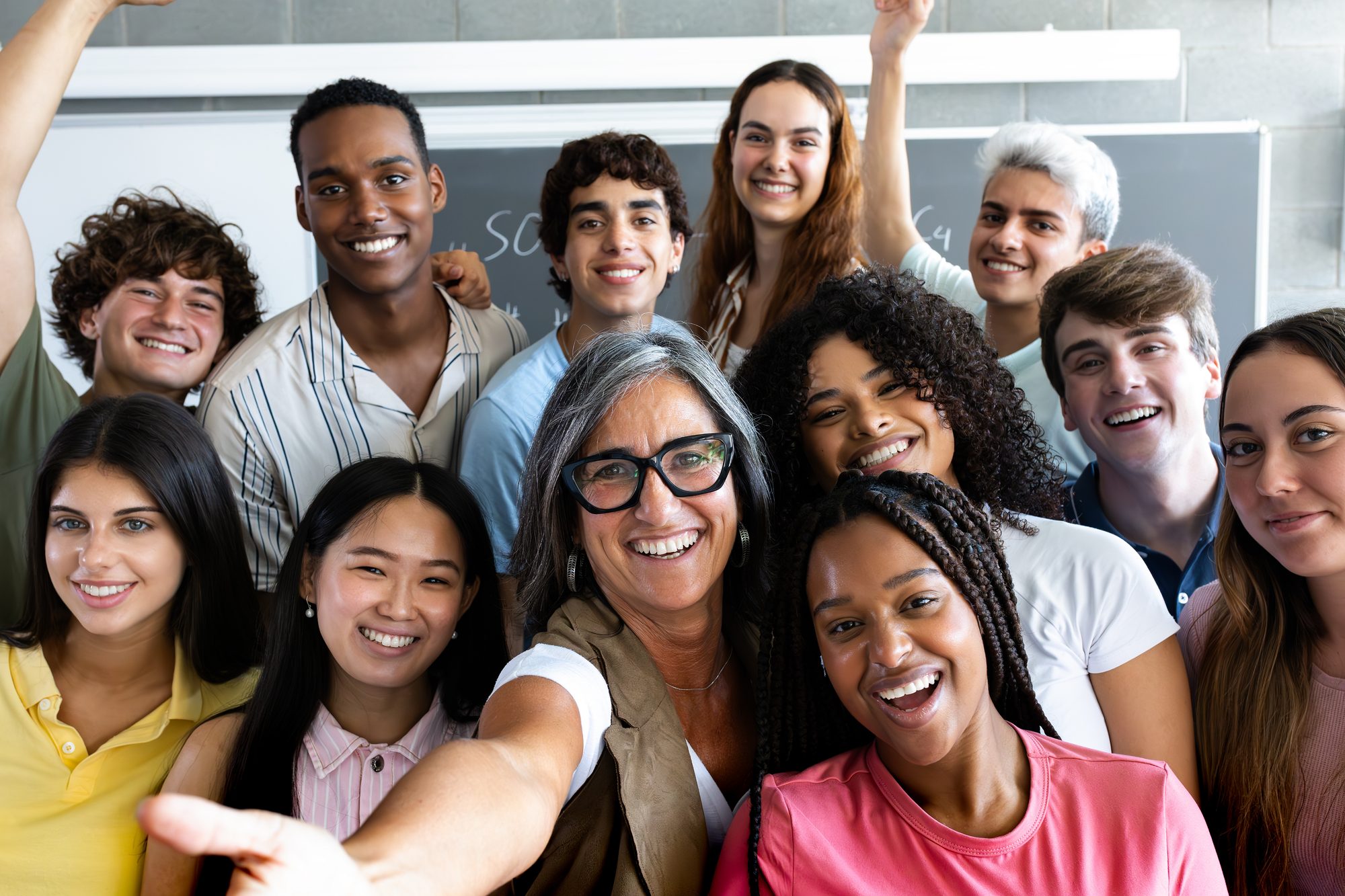 Teachers and students together